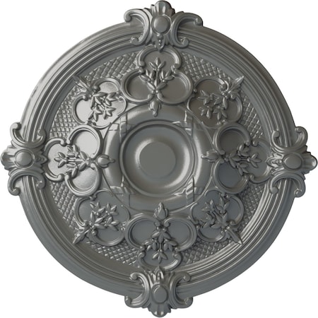 Ekena Millwork Hamilton Ceiling Medallion (Fits Canopies up to 3 3/4"), Hand-Painted Silver, 17 3/8"OD x 1 3/4"P CM17HASLS